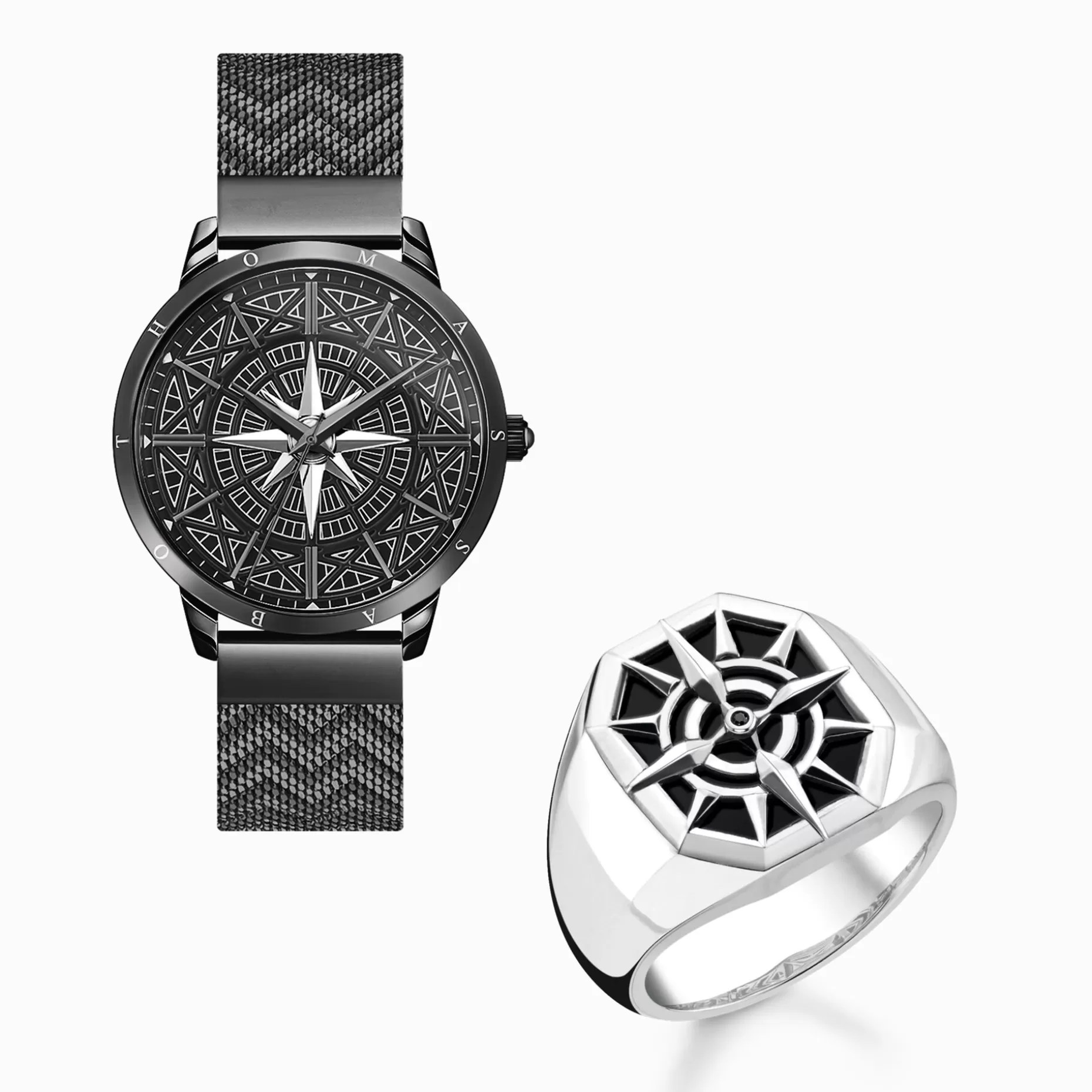 THOMAS SABO Jewellery set Spirit Cosmos compass black and silver Discount