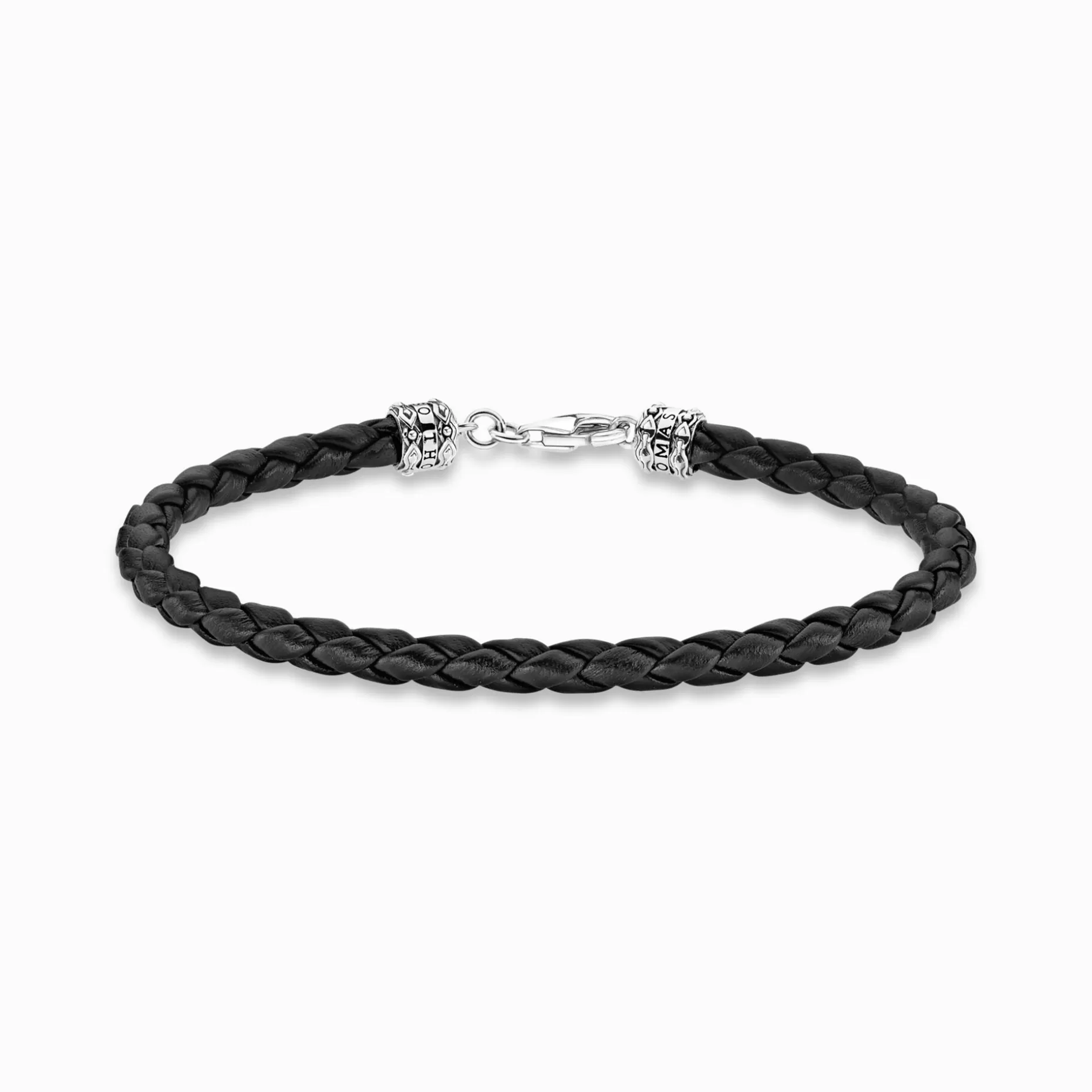THOMAS SABO Leather bracelet black silver-coloured, black New